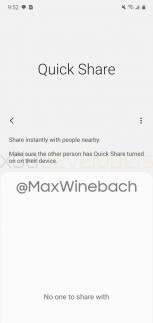 Screenshots of Samsung's Quick Share feature