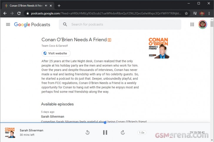 Google Podcasts is now available on the web