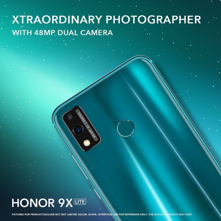 Honor 9X Lite promotional banner pops-up online