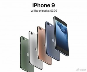 A render of the iPhone 9 in different colors