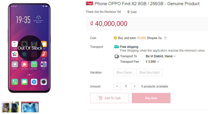 Oppo Find X2 goes up on online store prematurely, reveals most of its specs