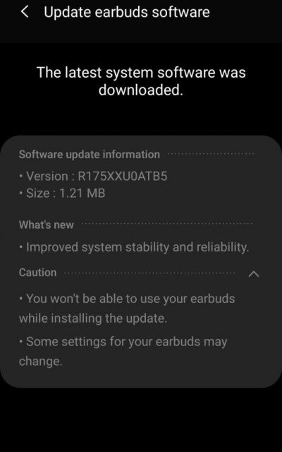 Galaxy Buds+ firmware update changelog