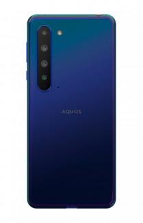 Sharp Aquos R5G in blue, black and white colors