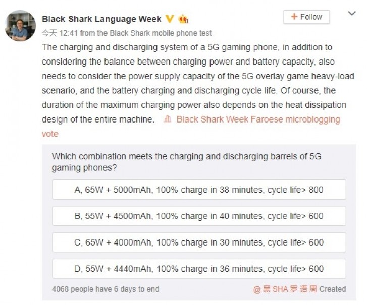 Black Shark 3 5G confirmed to have 65W charging, 5,000 mAh battery