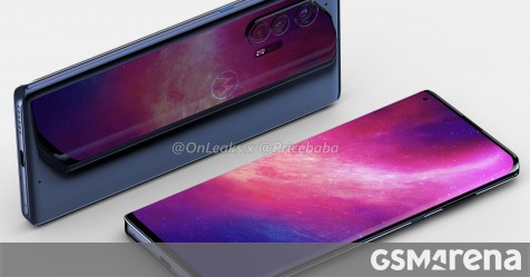 Motorola Edge+ renders leak showing waterfall display, triple rear cameras