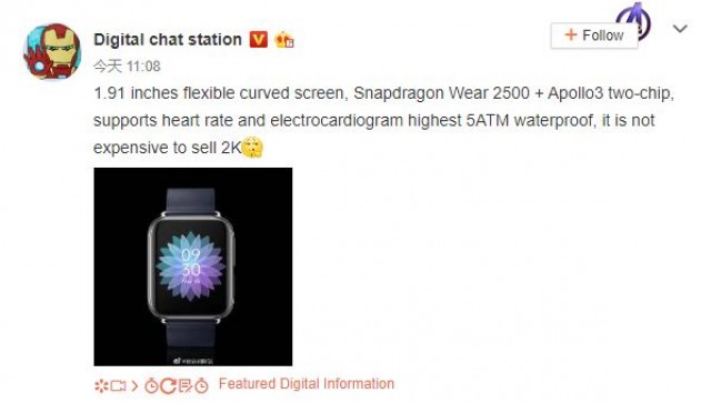 First live image of Oppo smartwatch reveals Google Wear OS -   news