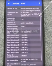 Pixel 4a specs as reported by AIDA64