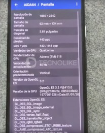 Pixel 4a specs as reported by AIDA64