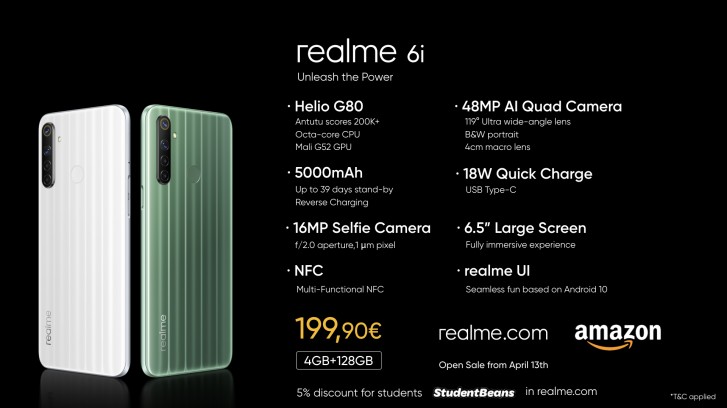 Realme 6, 6i and C3 arrive in Europe and are available for pre-order, shipping starts in April