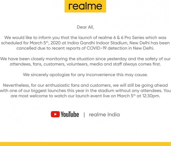 Full statement from Realme India