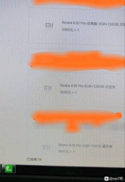 Redmi K30 Pro zoom edition and K30 Pro pricing