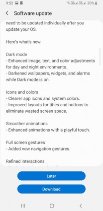 Galaxy A7 (2018) Android 10 update changelog