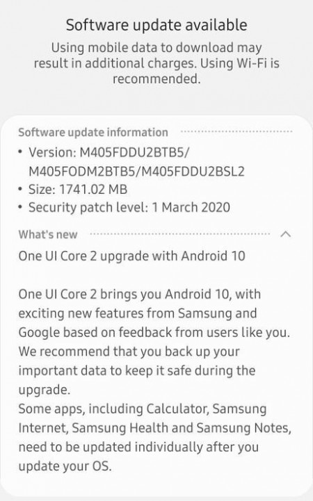 Samsung Galaxy M40 gets Android 10 
