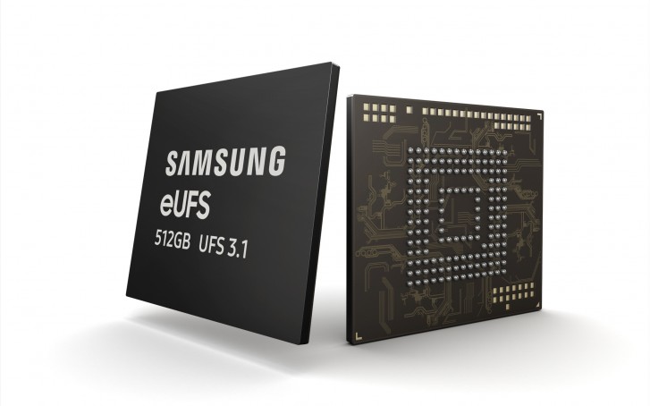 تبدأ Samsung بالإنتاج الضخم 512 جيجابايت eUFS 3.1