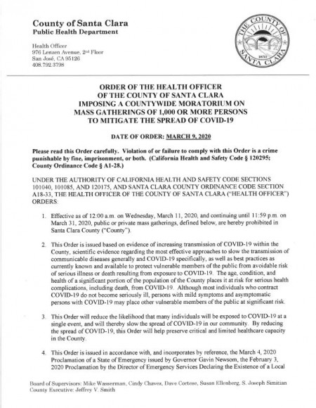 Santa Clara moratorium memo