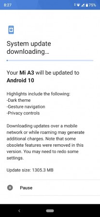 Screenshots of the update and the conversation with Xiaomi Customer Care