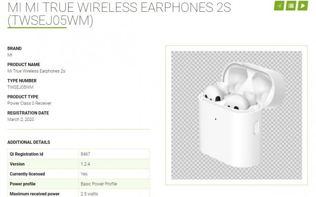 mi true wireless earphone 2s