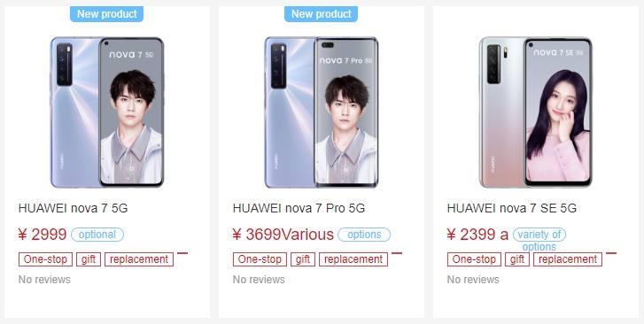 Huawei nova 7 sales kick off in China, but phones may ship next week