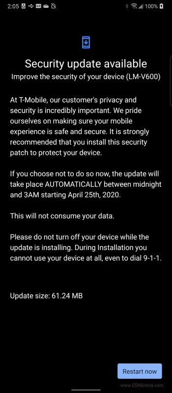 T-Mobile’s LG V60 ThinQ 5G receives April security patch 