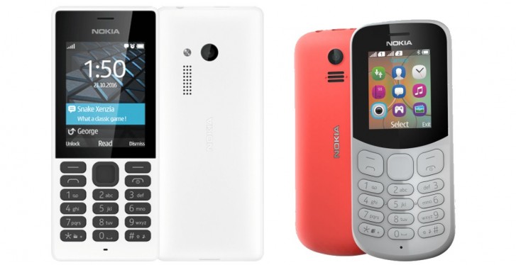 Original Nokia 150 (left) and Nokia 130 (right)