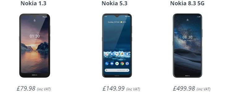 Nokia 8.3 5G, 5.3 and 1.3 are now available for pre-order in the UK, but you'll have to wait to get one