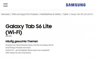 Samsung Galaxy Tab S6 Lite support pages
