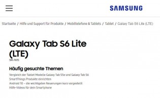 Samsung Galaxy Tab S6 Lite support pages