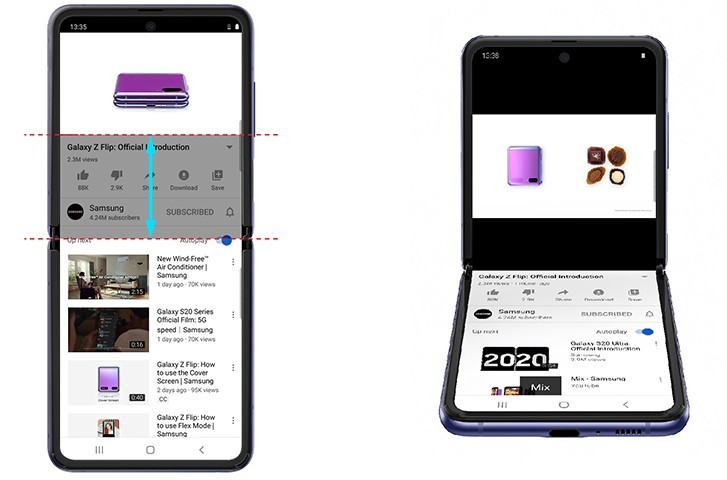Google's YouTube and Duo now support Galaxy Z Flip's Flex Mode