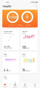 Huawei Health interface