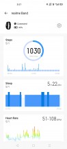 Realme Band settings in Realme Link app
