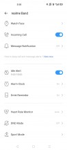 Realme Band settings in Realme Link app