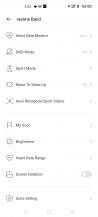 Realme Band settings in Realme Link app