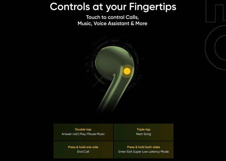 realme buds air neo touch controls