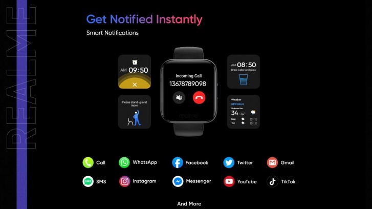 Realme Watch design and features revealed: color touchscreen, colorful straps, and heart rate monitor