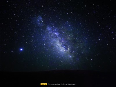 A photo of the Milky Way shot with Realme X3 SuperZoom's Starry Mode