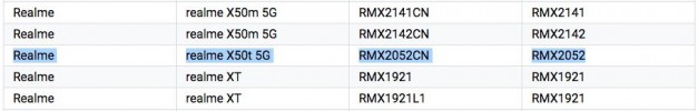 Realme X50t 5G Google Play (top) and 3C (bottom) listings