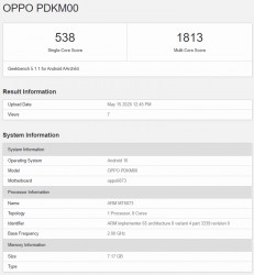 Geekbench: Dimensity 800