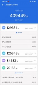 AnTuTu score of Redmi with Dimensity 820