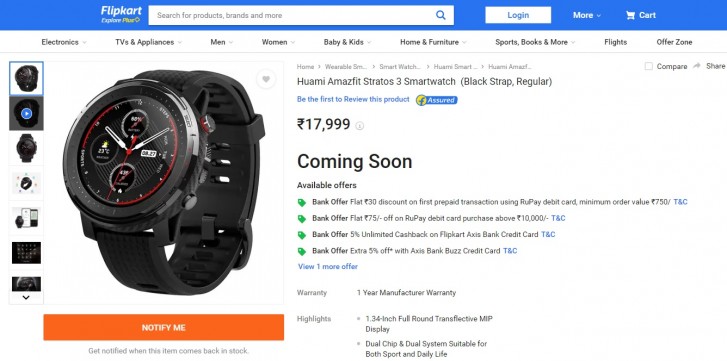 Amazfit Stratos 3 smartwatch with dual OS launching in India later this month