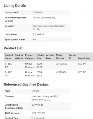 Bluetooth certification for OnePlus TV and One Plus Remote Control