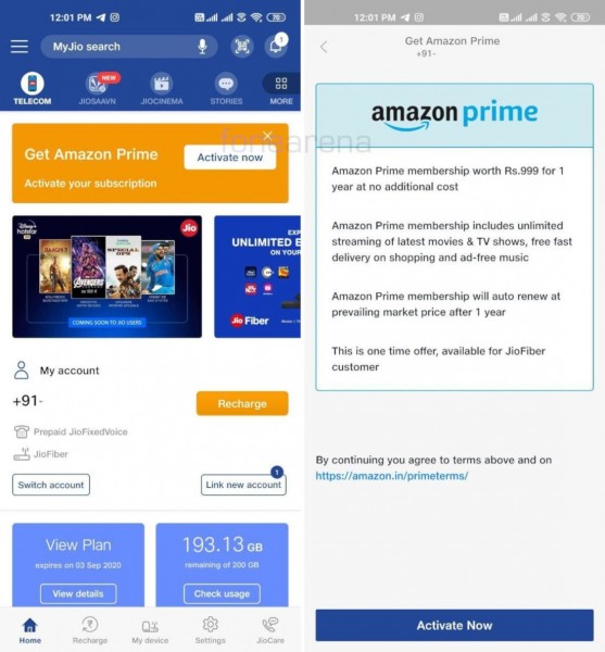 Reliance Jio offering one year free Amazon Prime membership to Jio Fiber users