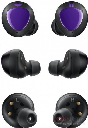 Samsung Galaxy Buds+ BTS Edition shown off from multiple angles in new renders