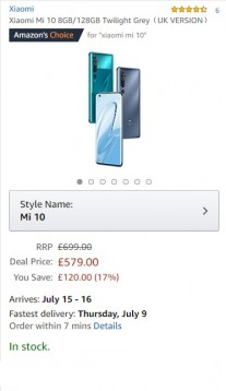 Amazon Summer Sale: Xiaomi Mi 10 5G (£120 off)
