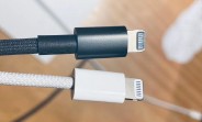 Braided Apple Lighting to USB-C cables appear in black and white