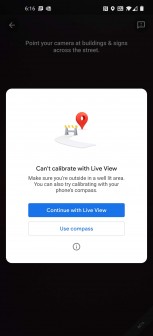 Google Maps Live View AR location calibration