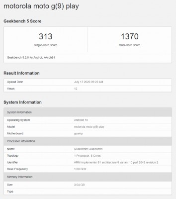 Motorola Moto G Play (2021) passes by Geekbench - GSMArena