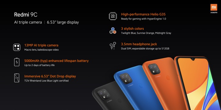 Xiaomi Redmi 9C - Full Specification, price, review, compare