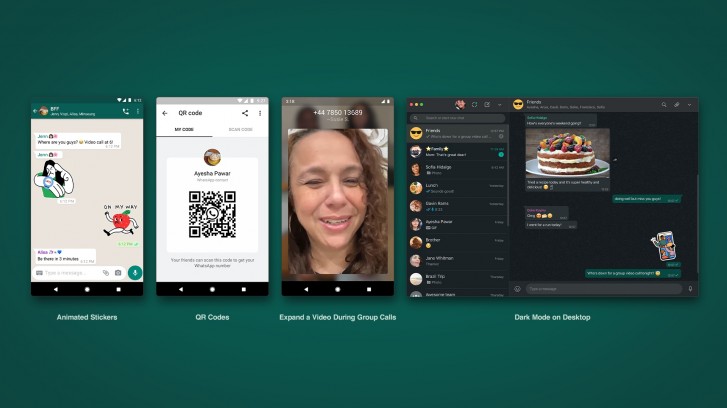 WhatsApp web için animasyonlu çıkartmalar, QR kodları ve karanlık mod ekler