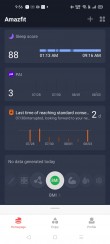 Amazfit Bip S data and settings in Amazfit's Android app