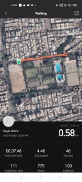 Workout data with GPS route tracking